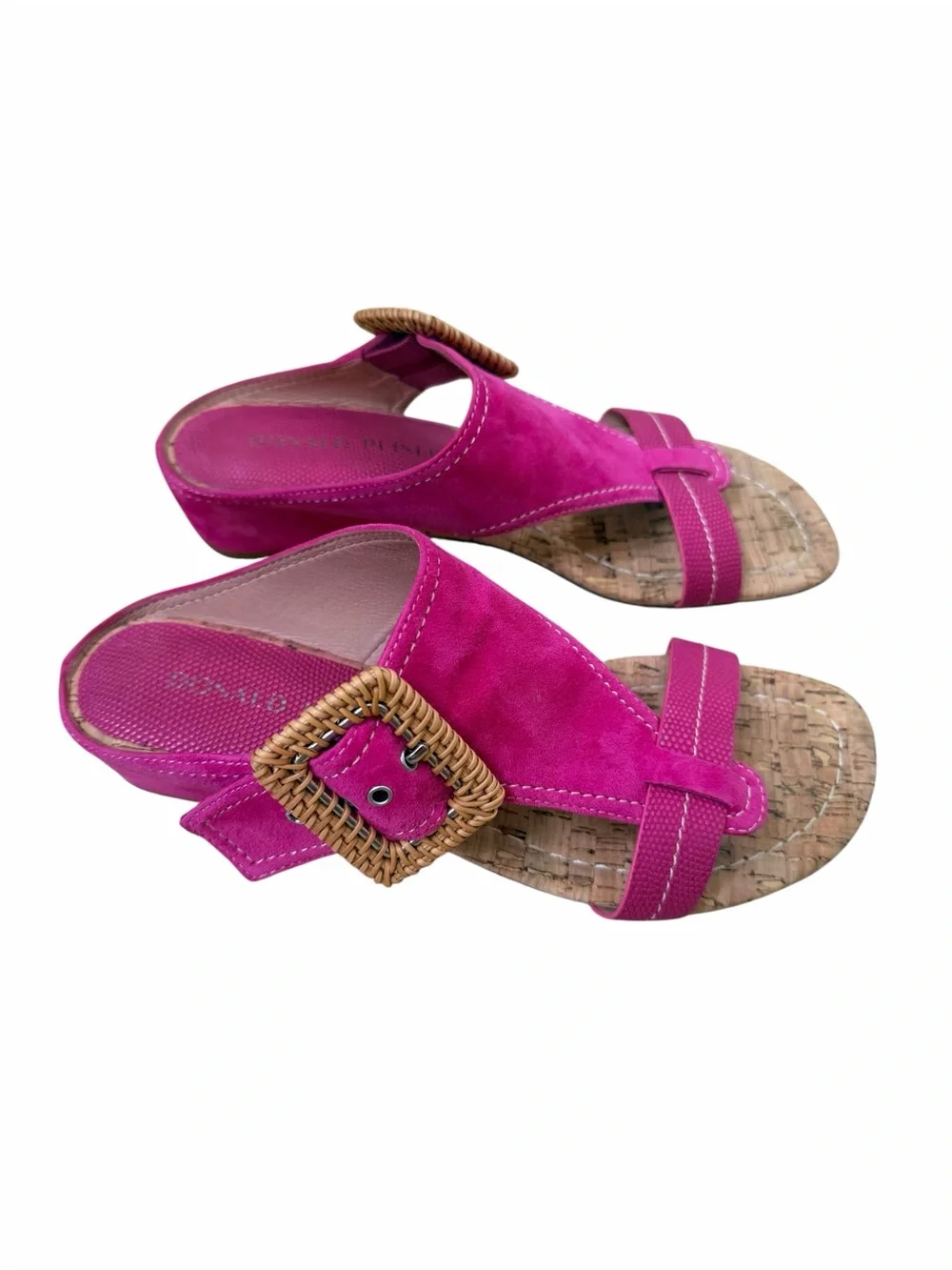 Donald Pliner The Hilari Pink Suede Wedge Sandal.